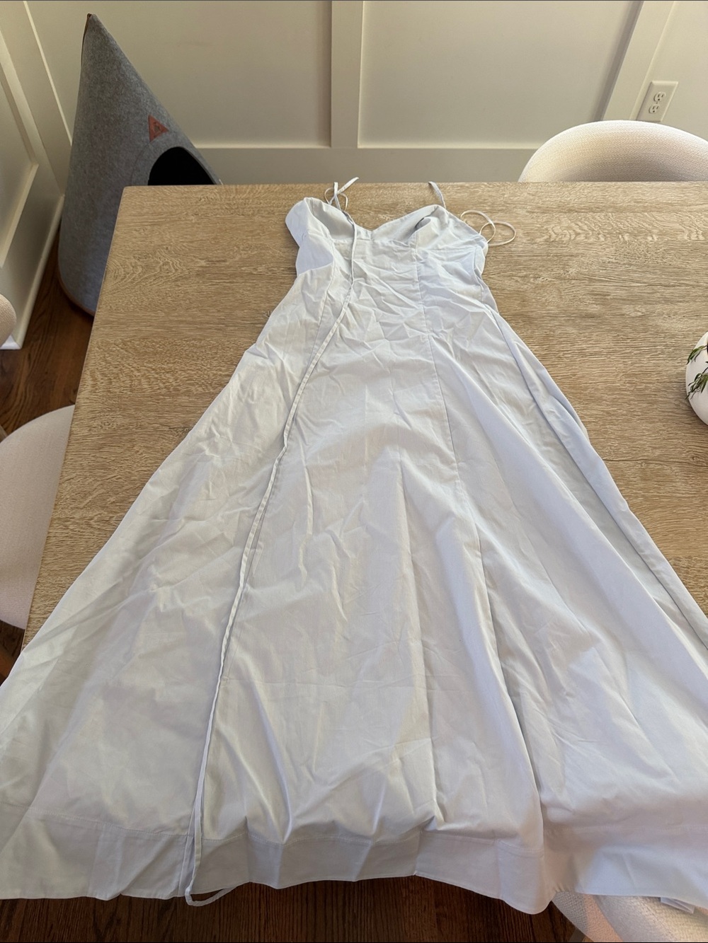 Lightweight White Maxi Slip Dress with Spaghetti Straps